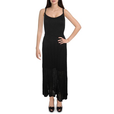 

Женское черное вязаное дневное макси-платье с круглым вырезом Aqua  BHFO 1726, Черный