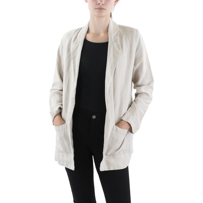 Eileen Fisher Womens Beige Organic Linen Open-Front Blazer XL BHFO 9910