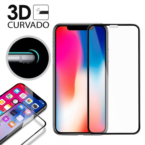 Protector Cristal Templado Completo 3D 4D con Curvo para iPhone X 5,8" PREMIUM