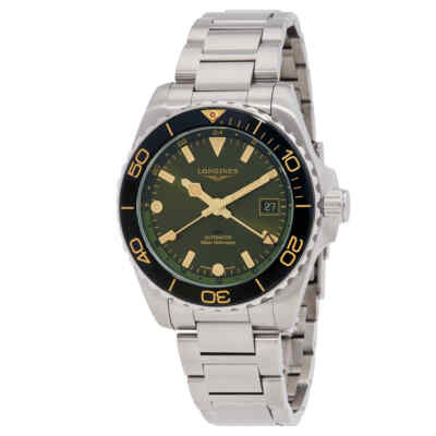 Мужские часы Longines Hydroconquest GMT с автоматическим зеленым циферблатом L3.790.4.06.6