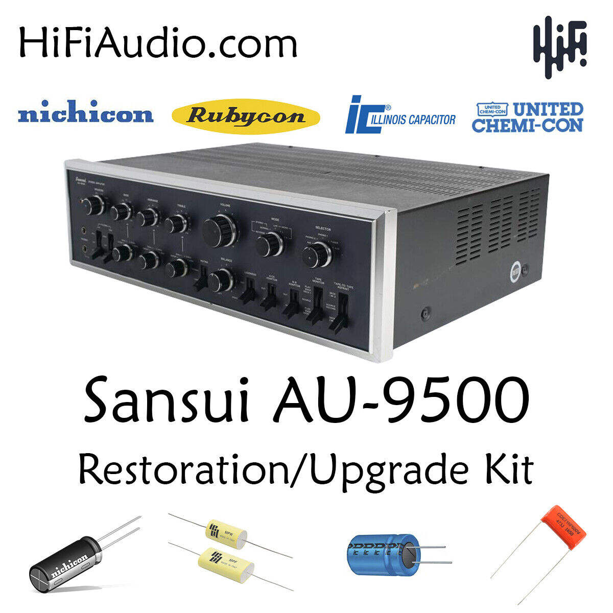 Sansui AU-9500 rebuild restoration recap service kit fix Sansui AU-9500 rebuild restoration recap service kit fix