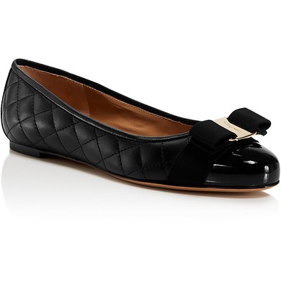 Женские балетки Ferragamo VARINAQ из черной кожи, размер 9,5, средний (B,M), BHFO 4690