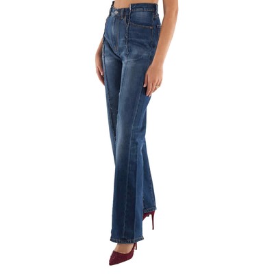Pre-owned Victoria Beckham Deconstructed Straight Leg Denim Jeans, Waist Size 26" In Check Description