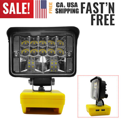 LED Work Lamp For DeWalt 20V MAX XR DCB205 Li-Ion Battery Dual USB Work Lights