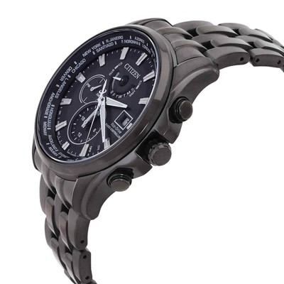 Pre-owned Citizen Perpetual Alarm Chronograph Quartz Black Dial Men's Watch At9127-80e