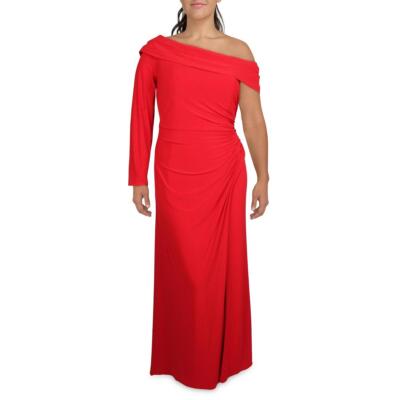 Женское красное вечернее платье Ieena for Mac Duggal с запахом на одно плечо, 6 BHFO 2787