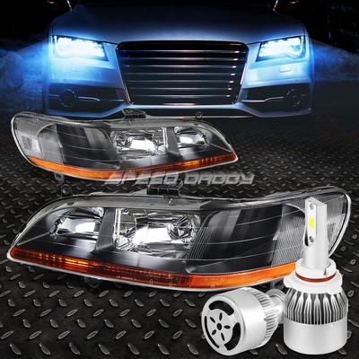 ЧЕРНАЯ ХРУСТАЛЬНАЯ ФАРА С ЯНТАРНЫМ УГОЛКОМ + БЕЛЫЙ СВЕТОДИОД 9006 HID + ВЕНТИЛЯТОР ДЛЯ 98-02 ACCORD CG