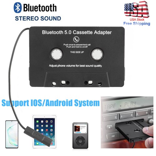 Car Audio Stereo Cassette Tape Adapter To Aux Bluetooth V5.0 for iphone Samsung