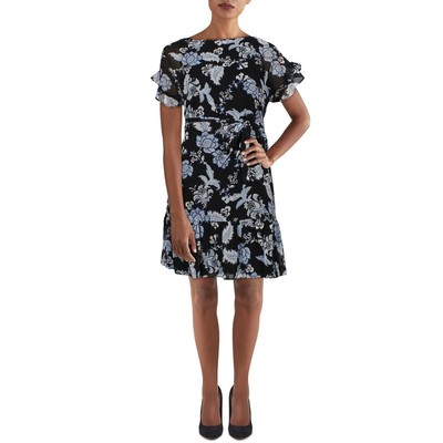 Lauren Ralph Lauren Womens Black Printed Long Daytime Maxi Dress 12 BHFO 2869
