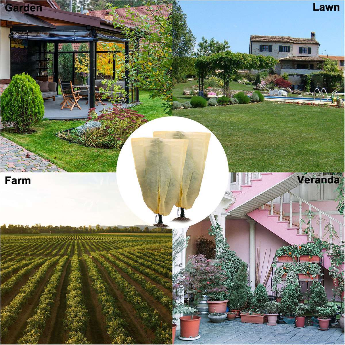 Frost Freeze Protection Bags For Plants Winter Drawstring Garden Plant Cover Bag