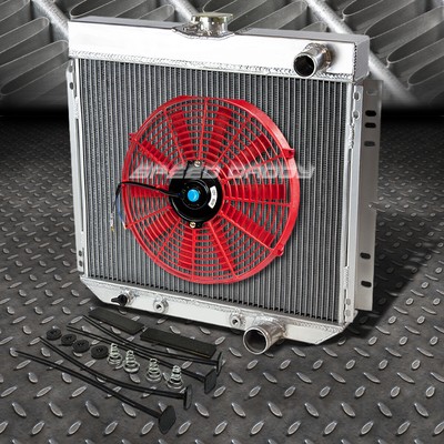 3-РЯДНЫЙ АЛЮМИНИЕВЫЙ РАДИАТОР + 1X 14 ВЕНТИЛЯТОРОВ КРАСНОГО ЦВЕТА ДЛЯ FORD FAIRLANE/FALCON/GALAXIE V8 63-70