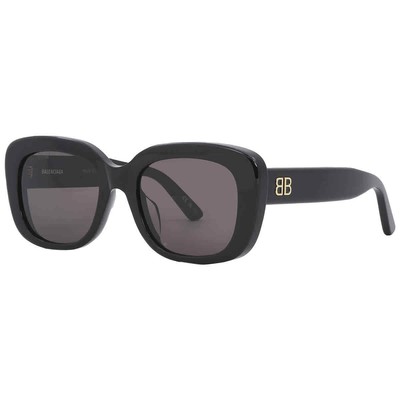 Pre-owned Balenciaga Grey Square Ladies Sunglasses Bb0295sk 001 54 Bb0295sk 001 54 In Gray