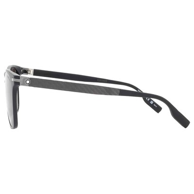 Pre-owned Montblanc Grey Square Men's Sunglasses Mb0248s 001 55 Mb0248s 001 55 In Gray