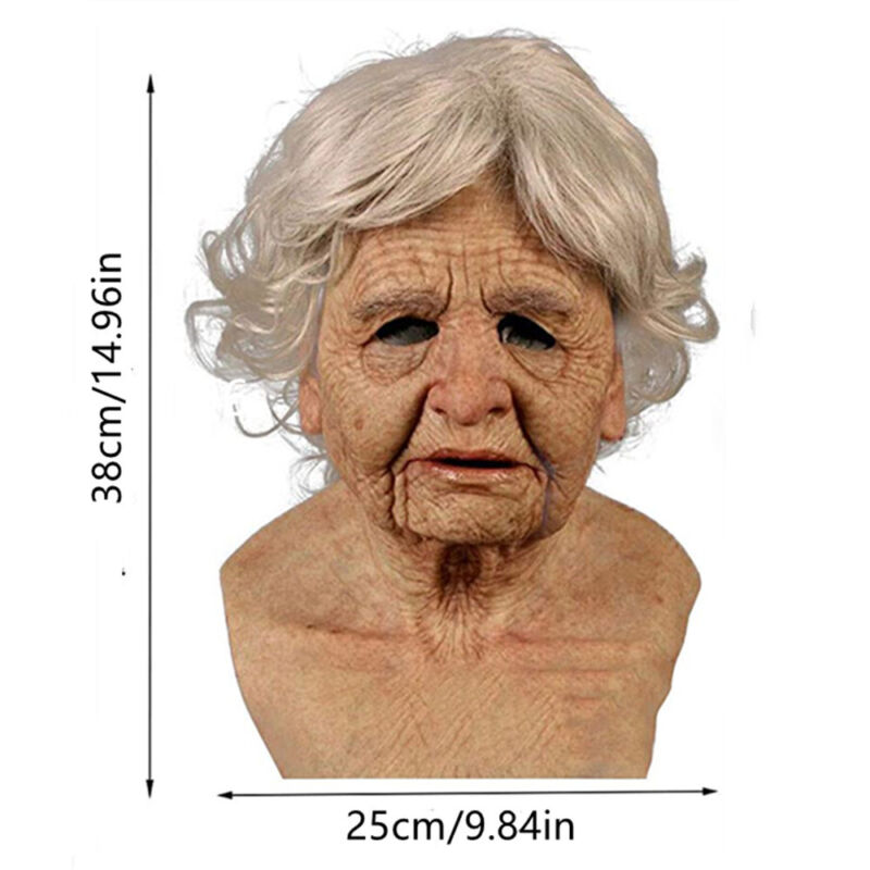 Latex Old Woman Mask Disguise Cosplay Costume Halloween Party Realistic Masks Us