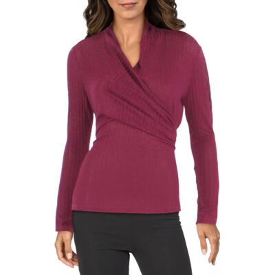 

Женская рубашка с запахом в рубчик и искусственным запахом DKNY BHFO 2501, Rhubarb