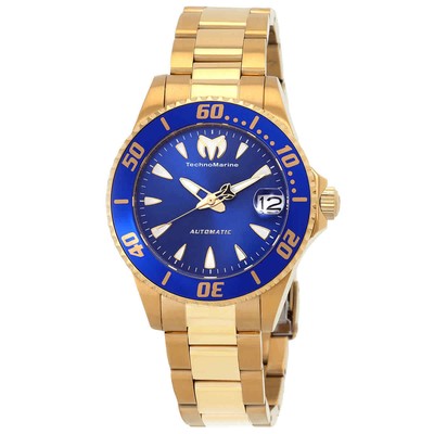 Мужские часы Technomarine Manta с автоматическим синим циферблатом TM-219083