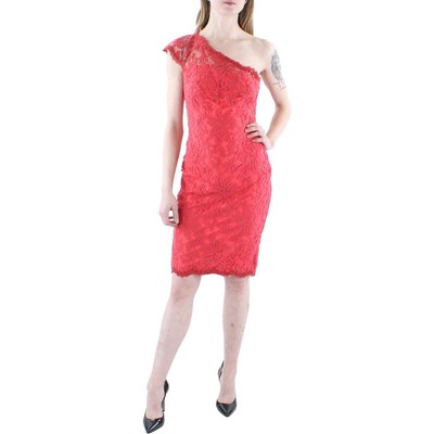 Женское розовое кружевное вечернее платье-футляр миди Tadashi Shoji 6 BHFO 2362