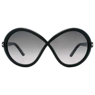 Pre-owned Tom Ford Jada Smoke Gradient Butterfly Ladies Sunglasses Ft1070 01b 68 In Gray