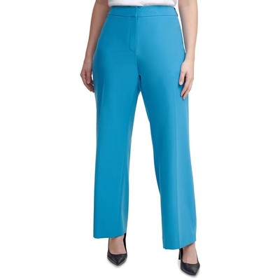 

Женские синие прямые брюки Calvin Klein до щиколотки плюс 14 Вт BHFO 4843, Синий