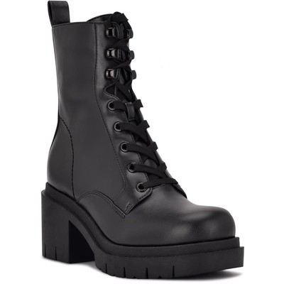 Женские ботинки на шнуровке Nine West Juna черного цвета в боевом стиле 10 Medium (B, M) BHFO 2991