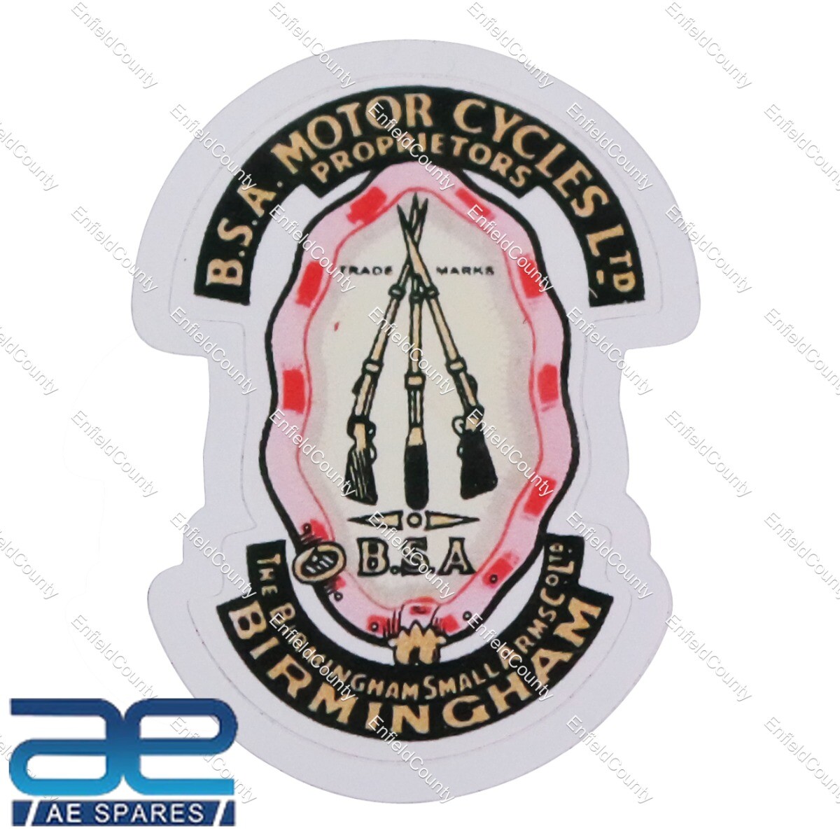 Birmingham Sticker BSA Motorcycles Ltd Trade Marks 2 Units  