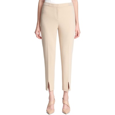 

Calvin Klein Женские бежевые прямые брюки с разрезом на высокой посадке  BHFO 3249, Latte