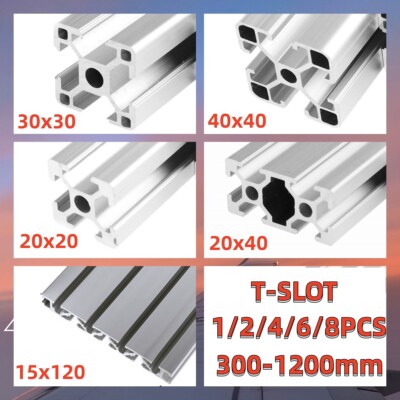 2/4/6x Aluminium Alu Profil Aluprofil 20x20 30x30 40x40 15x120 Profil kompatibel