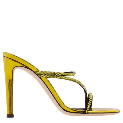 Pre-owned Giuseppe Zanotti Quiet 105 Julianne Embellished Mules In Check Description