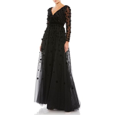 Женское вечернее платье с цветочной аппликацией Mac Duggal BHFO 7388