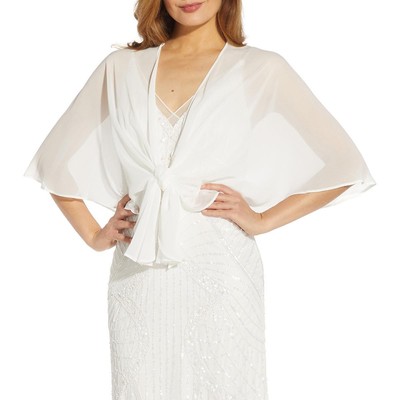 Adrianna Papell Womens Solid Tie-Front Coverup Shawl/Wrap BHFO 2265