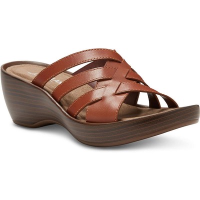 Женские туфли на танкетке с ремешками из кожи Poppy Tan от Eastland 8 Medium (B, M) BHFO 5923