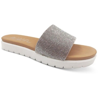 Женские сандалии Wild Pair Safirah 2 Silver Slide Sandals Shoes 5 Medium (B,M) BHFO 6155