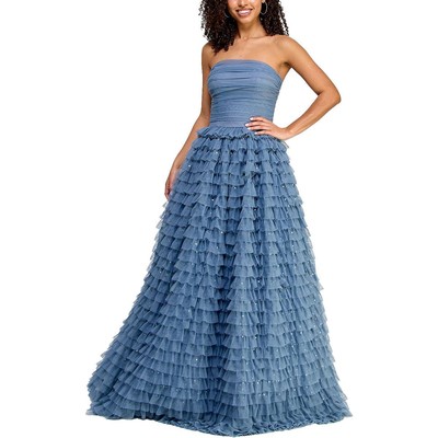 TLC Say Yes To The Prom Womens Blue Evening Dress Gown Juniors 15/16 BHFO 6560