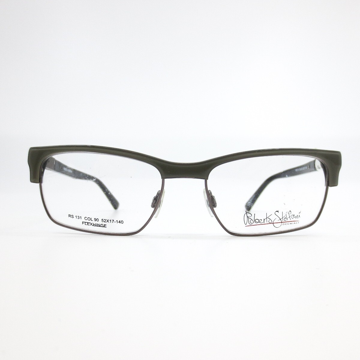Roberto Steffani RS 131 COL 90 Eyeglasses Frames Black Grey Rectangle 52-17-140