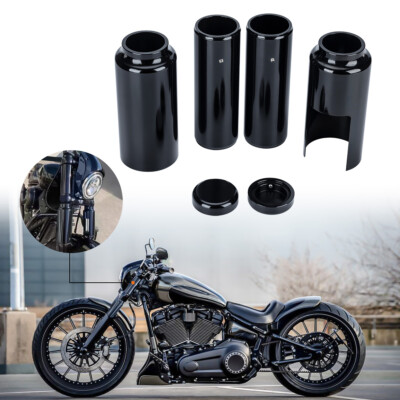 Gloss Black 6PCS Full Fork Cover Set For Harley Softail Breakout FXSB 13-17 USA