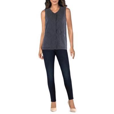 Eileen Fisher Womens Quilted V-Neck Layering Casual Vest BHFO 8931
