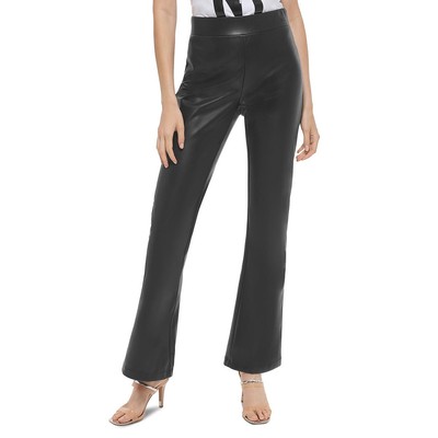 Женские расклешенные брюки из искусственной кожи с высокой посадкой DKNY BHFO 2006
