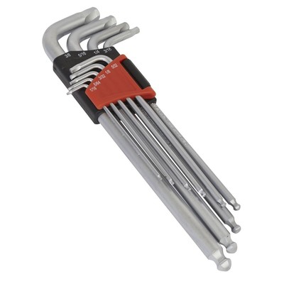 Sealey AK7181 Ball-End Hex Key Set 9pc Lock-On Imperial