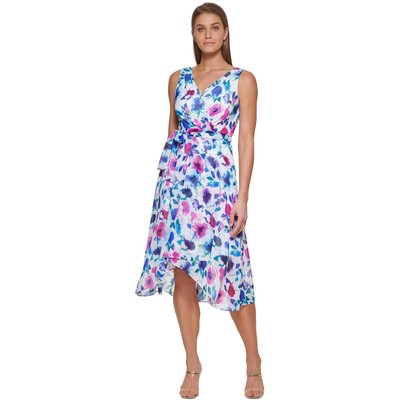 

Женское синее платье миди без рукавов с принтом DKNY  BHFO 9662, Cobalt multi