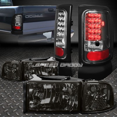 ФАРА С ДЫМЧАТЫМ КОРПУСОМ + ПОВОРОТНЫЙ СИГНАЛ + ТОНИРОВАННЫЙ СВЕТОДИОДНЫЙ ЗАДНИЙ ФОНАРЬ ДЛЯ 94-02 DODGE RAM