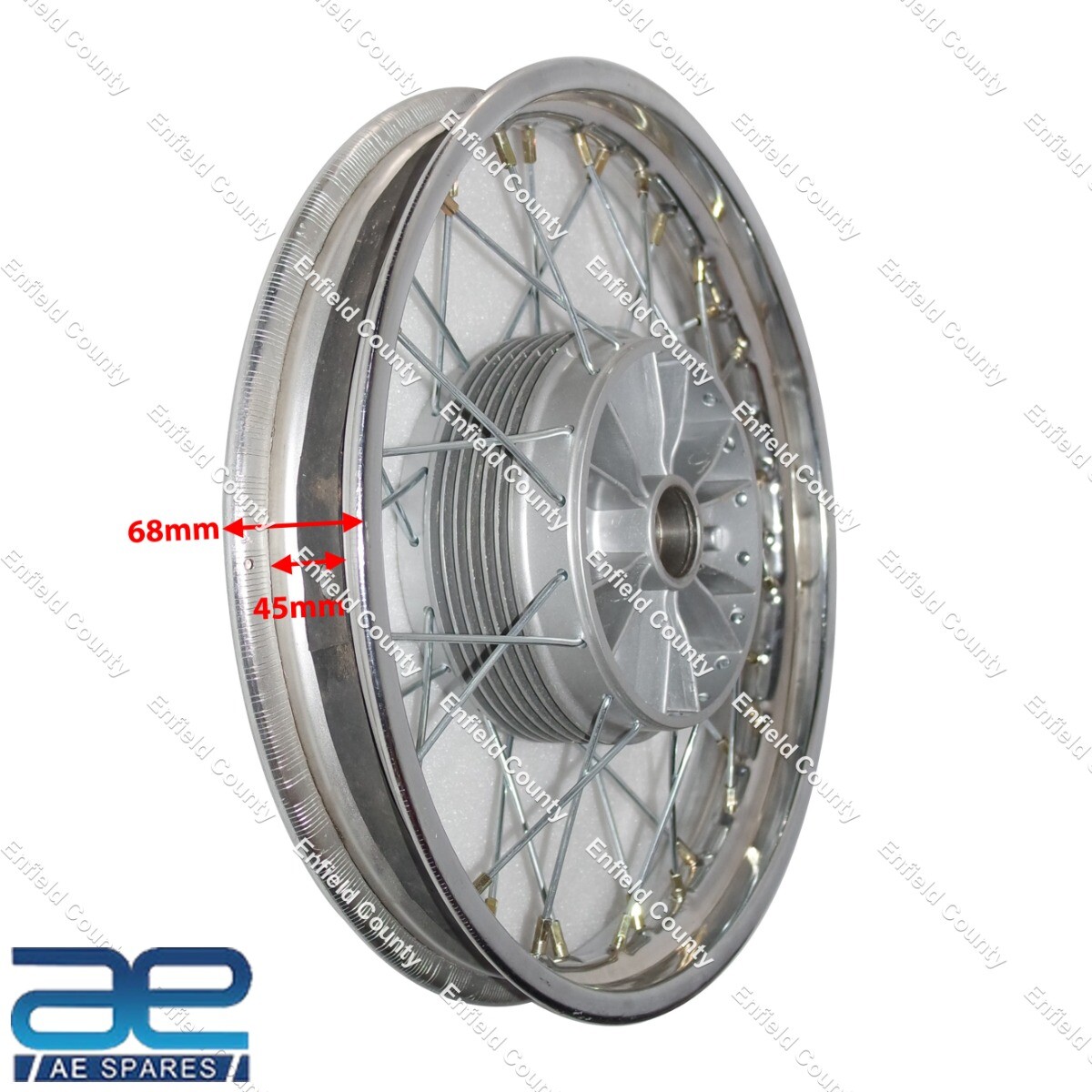 Complete 16" Wm2 Jawa 250 350 Cw 36 Holes Wheel Rim Chrome Plated With Spoke 