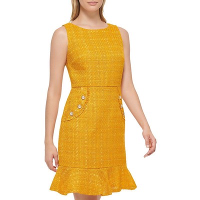 Женское платье миди Миди с желтыми пуговицами от Karl Lagerfeld Paris 6 BHFO 5894