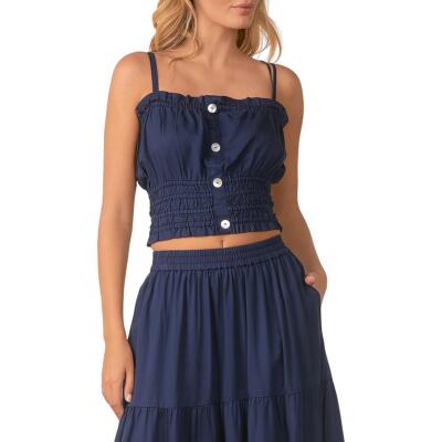 

Женский укороченный топ без рукавов с квадратным вырезом Elan BHFO 0783, Navy