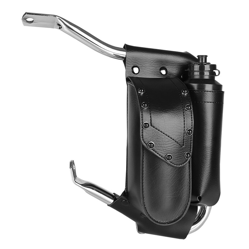 PU Leather Saddlebag Guard Bag Water Bottle Holder Fit For Harley Touring Glide