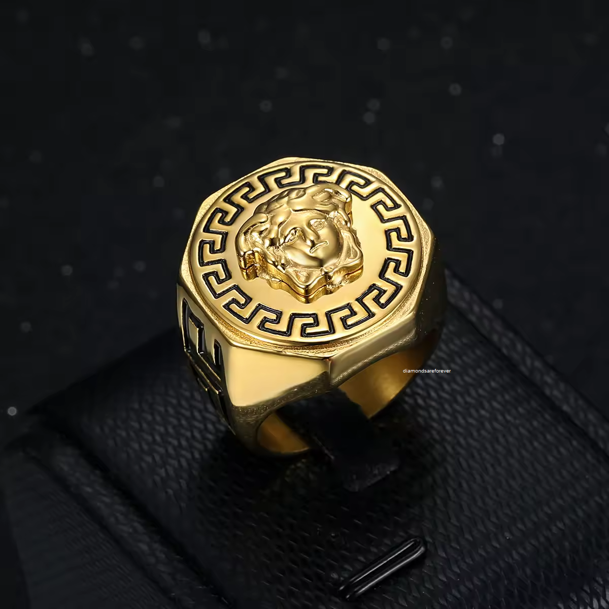 VERSACE ゴールド ロゴピアス 玲凪 90_DG5E544-