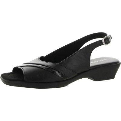 

Женские черные сандалии с открытой пяткой Easy Street Harriet 9,5, узкие (AA,N) BHFO 6299, Black/patent