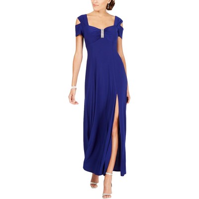 

Женское синее вечернее платье R-M Richards с украшением  BHFO 5480, Electric blue