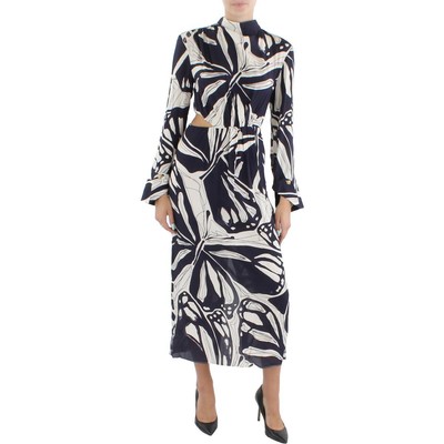 

Женское темно-синее платье миди с вырезом и вырезом Zara  BHFO 1958, Navy