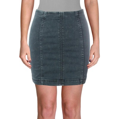 

Женская синяя джинсовая мини-юбка трапециевидного силуэта Free People  BHFO 7590, Westminister blue