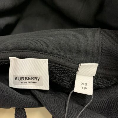 Pre-owned Burberry London England  Logo Cotton Hoodie Women's Size Xs In Black